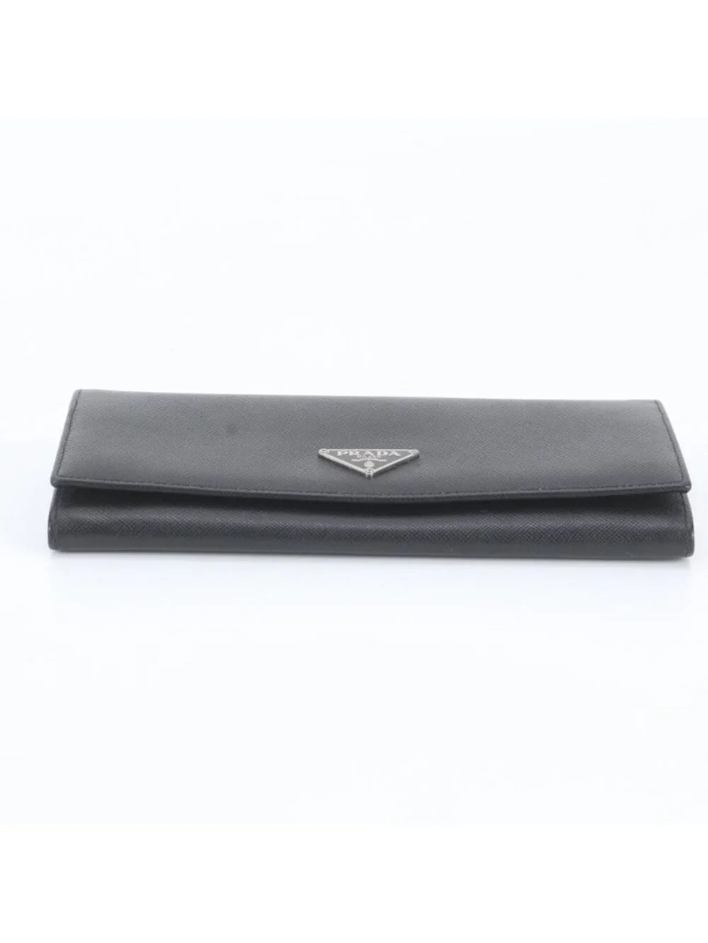 Prada Saffiano Leather Triangle Logo Long Wallet